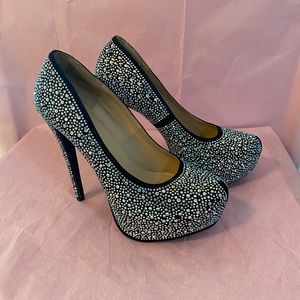 Charlotte Russe Cinderella rhinestone stilettos, size 8.